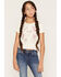 Image #1 - Buttercup Girls' Embellished Icon Short Sleeve Graphic Tee, Natural, hi-res