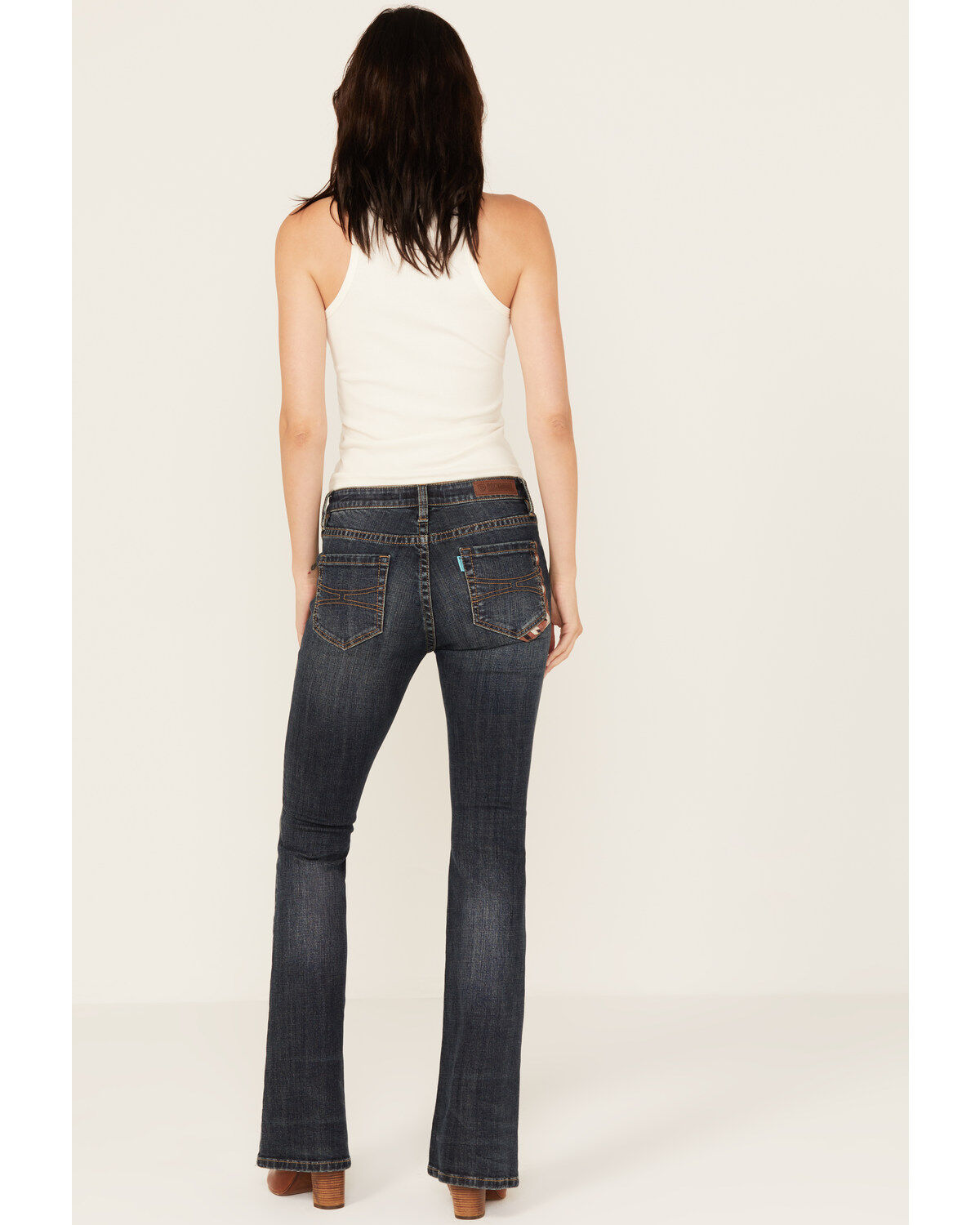 Image #3 - Hooey by Rock & Roll Denim Women's Dark Wash High Rise Stretch Baby Flare Jeans, Dark Wash, hi-res