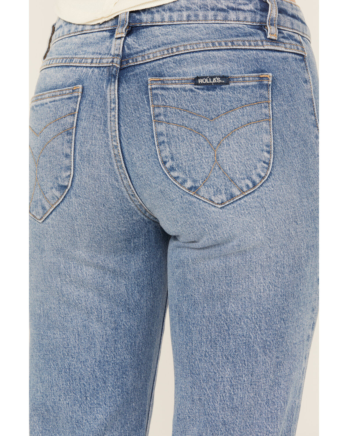 Image #4 - Rolla's Women's Carlson Medium Wash Low Rise East Coast Stretch Flare Jeans, Medium Wash, hi-res