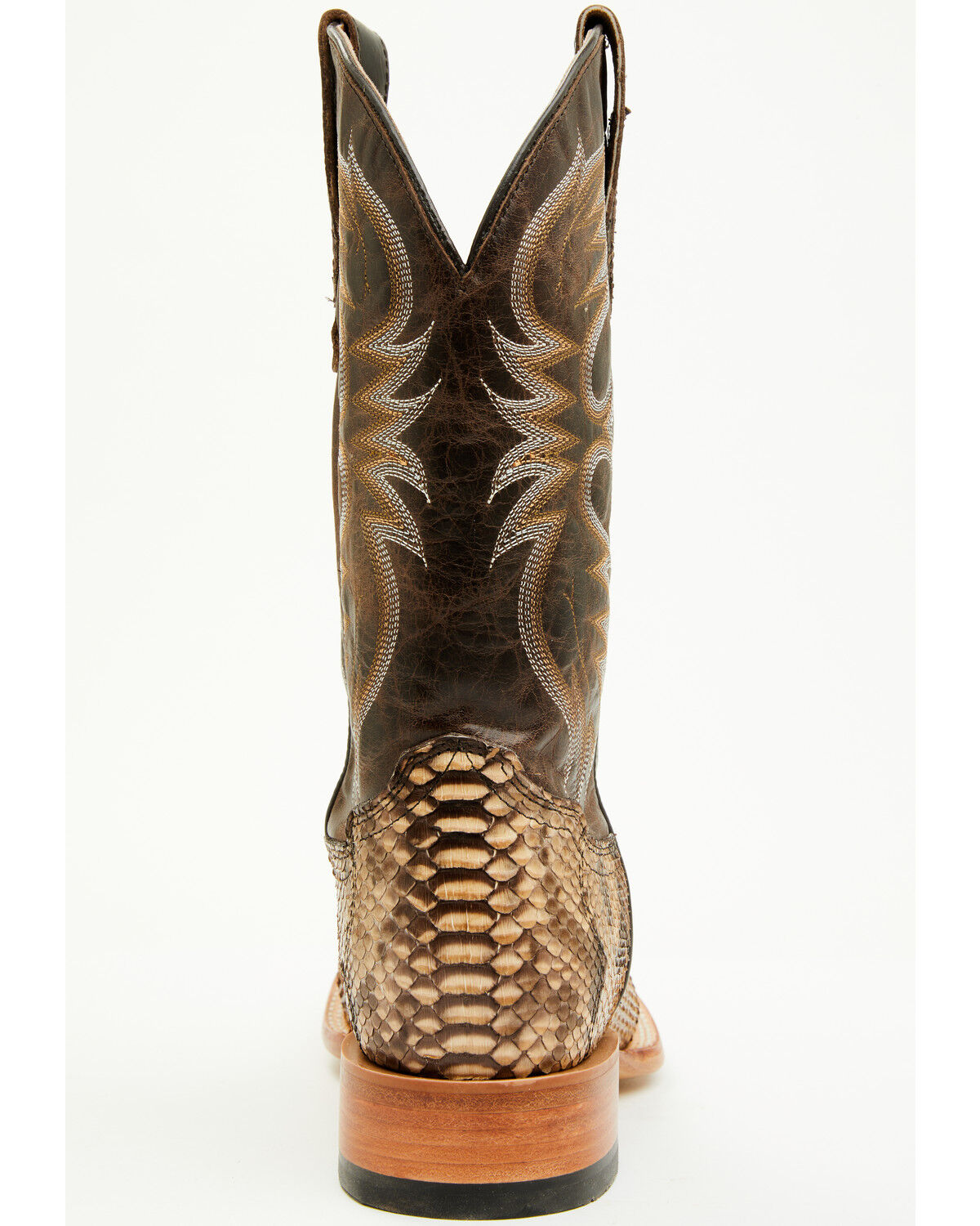 Image #5 - Cody James Men's Exotic Python Western Boots - Broad Square Toe, Dark Brown, hi-res