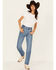 Image #3 - Levi's Women's Medium Wash Laser Craft High Rise Two Toned 501 Straight Jeans, , hi-res