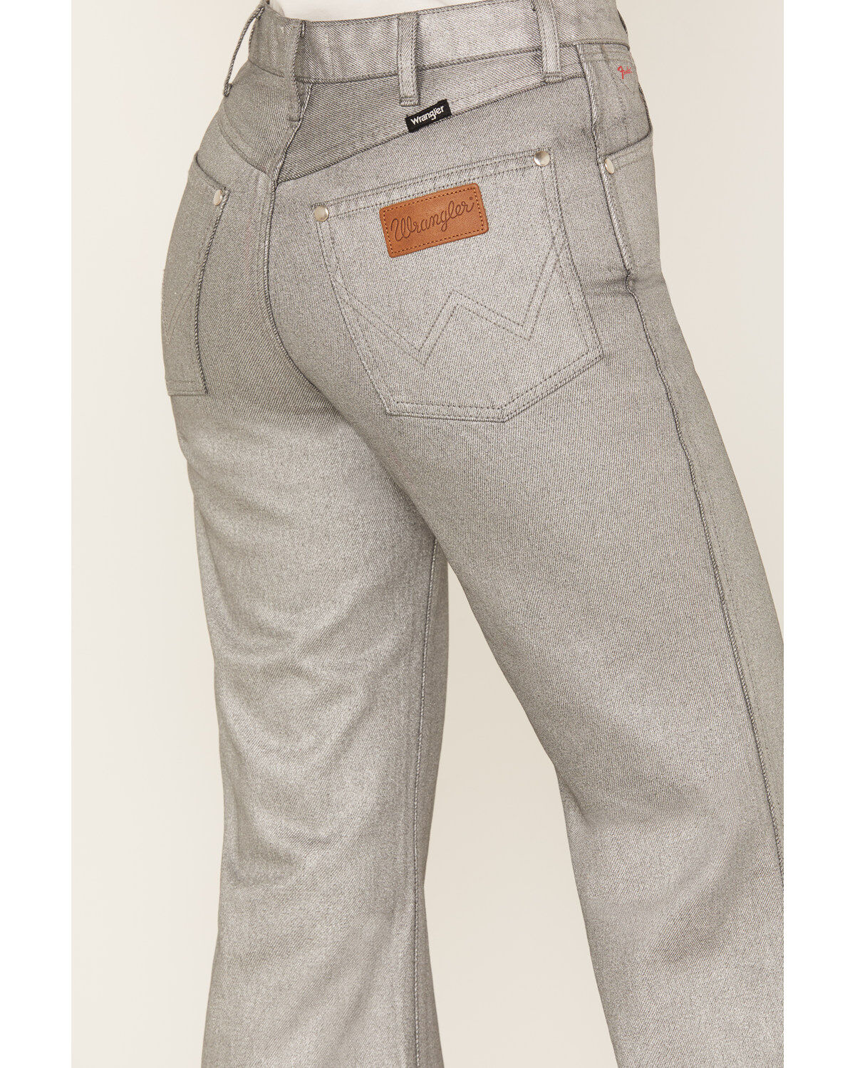 Image #5 - Wrangler X Fender Women's Metallic Wanderer Flare Jeans, Silver, hi-res