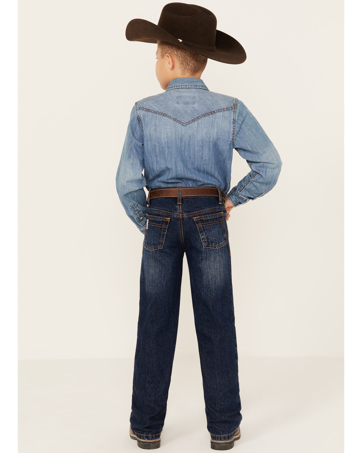 Image #3 - Cinch Boys' White Label Slim Straight Denim Jeans, Denim, hi-res