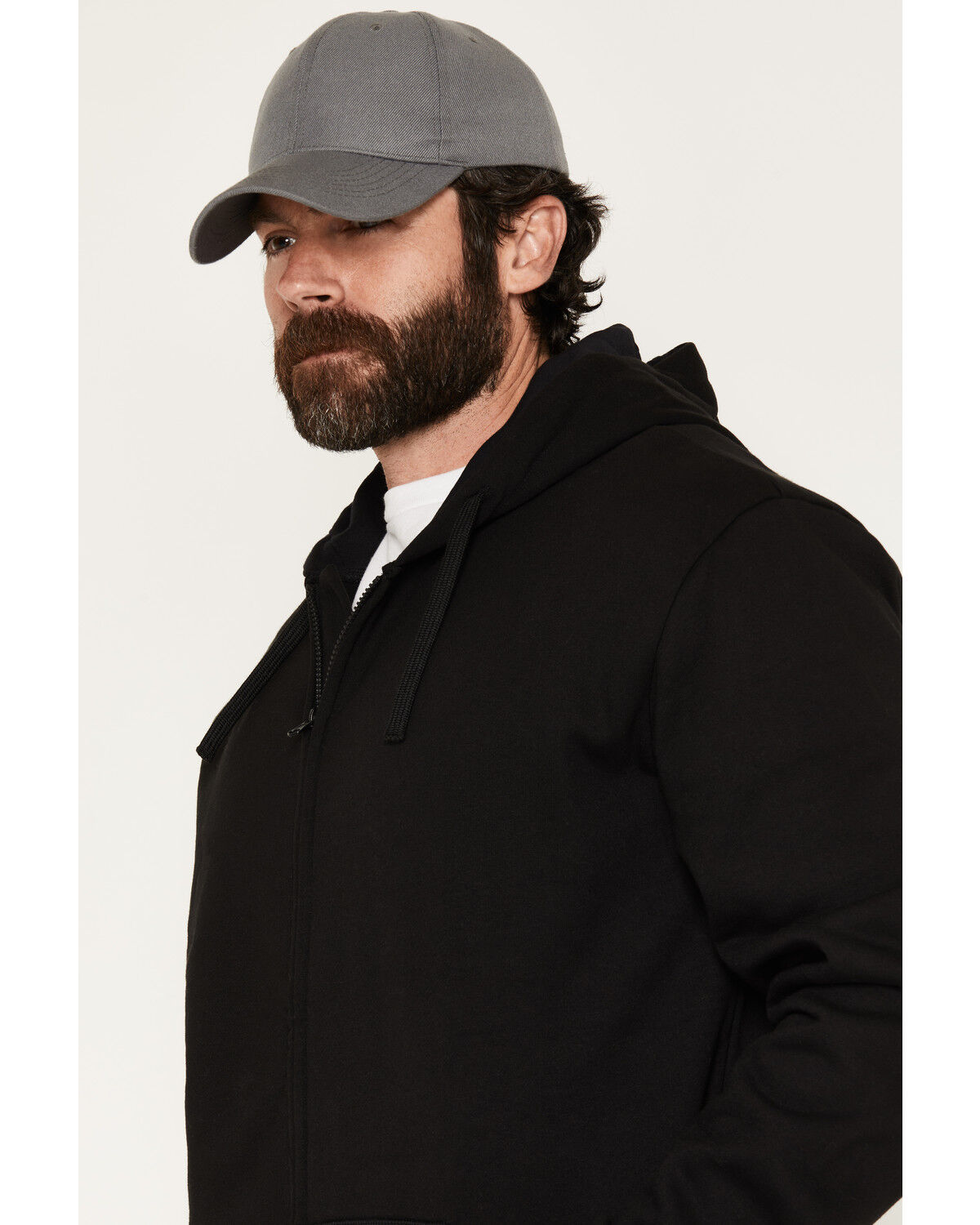 Image #2 - Forge Workwear Men's FR  Hooded Sweatshirt, Black, hi-res