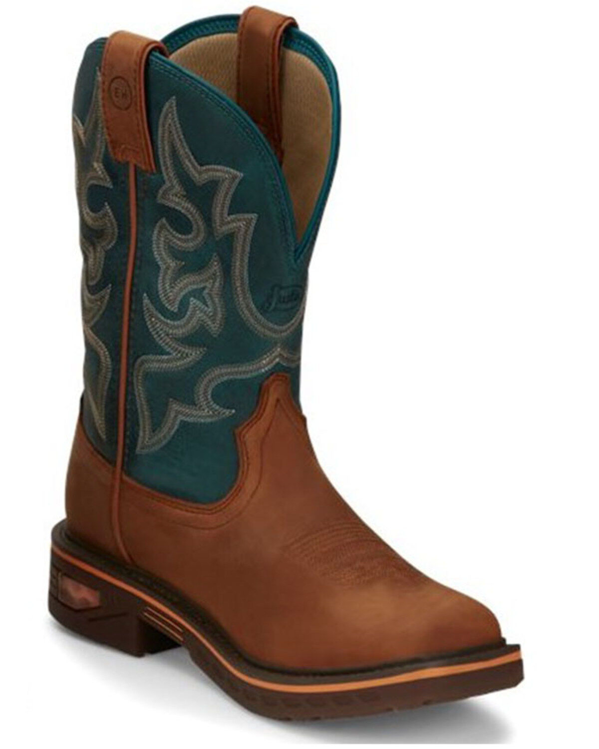 Justin Men's Resistor Western Work Boots - Soft Toe, Brown, hi-res