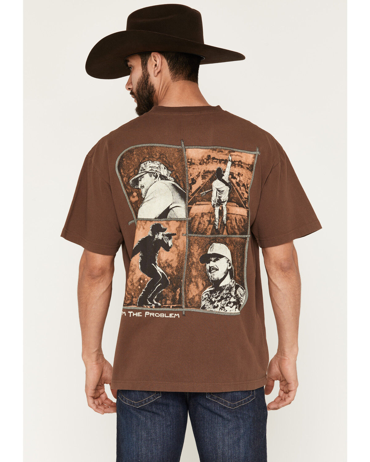 Morgan Wallen Men's Short Sleeve Graphic T-Shirt, Brown, hi-res