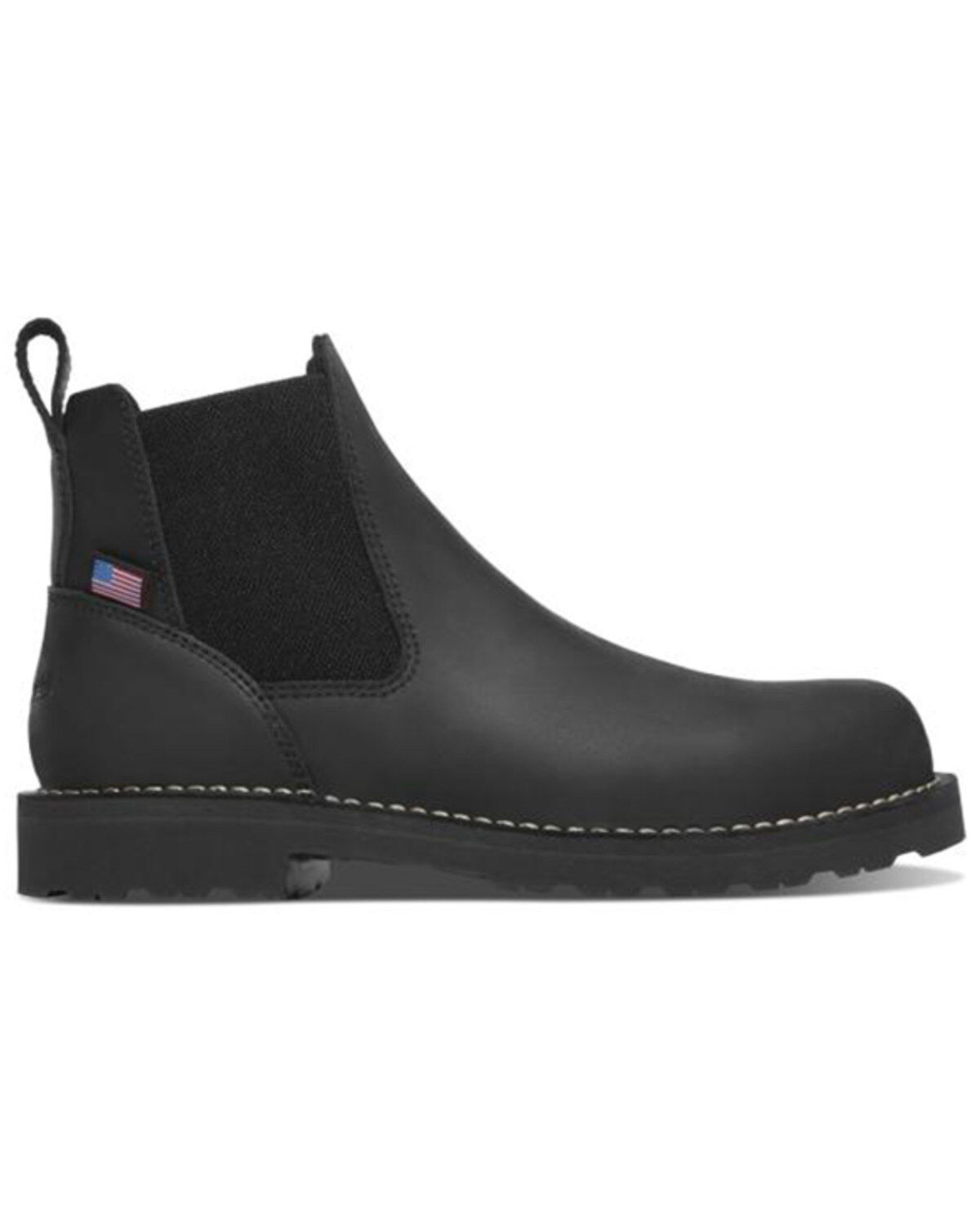 Image #2 - Danner Men's 6" Bull Run Chelsea Wedge Work Boots - Soft Toe, Black, hi-res