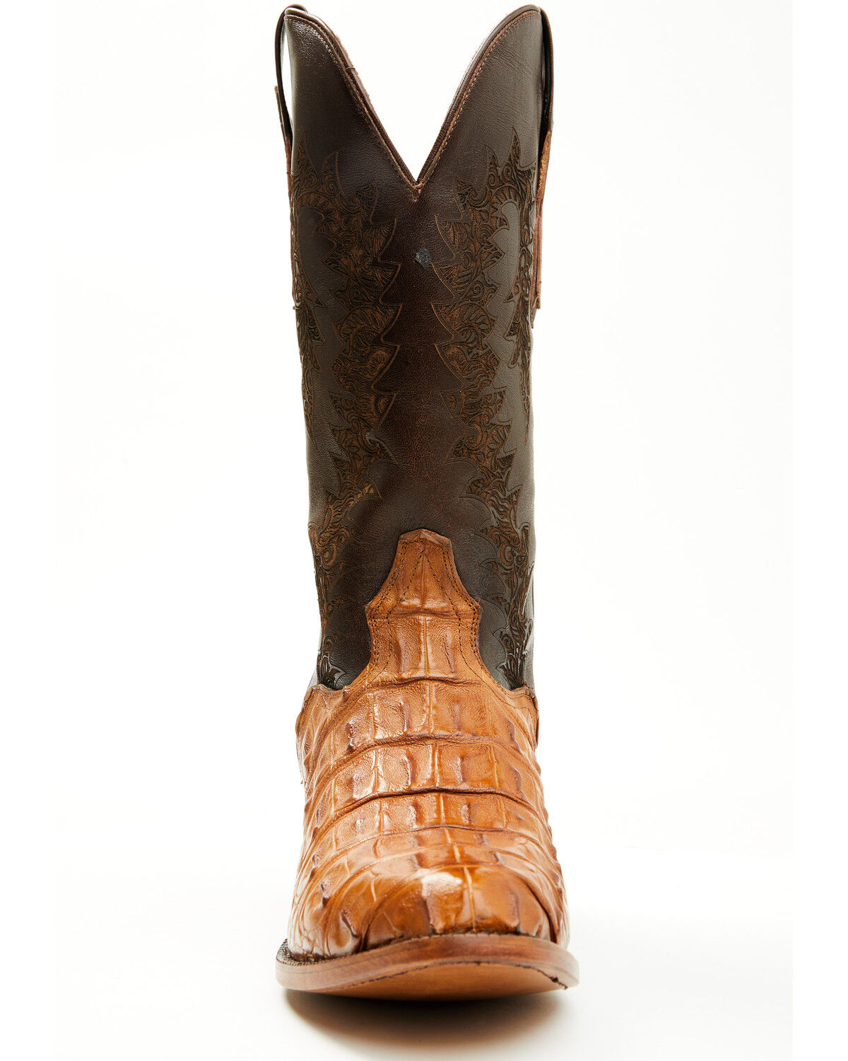 Image #4 - El Dorado Men's Exotic American Alligator Western Boots - Round Toe, Brass, hi-res
