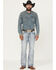 Image #1 - Rock & Roll Denim Men's Boot Barn Exclusive Light Wash Pistol Bootcut Stretch Denim Jeans, Light Wash, hi-res