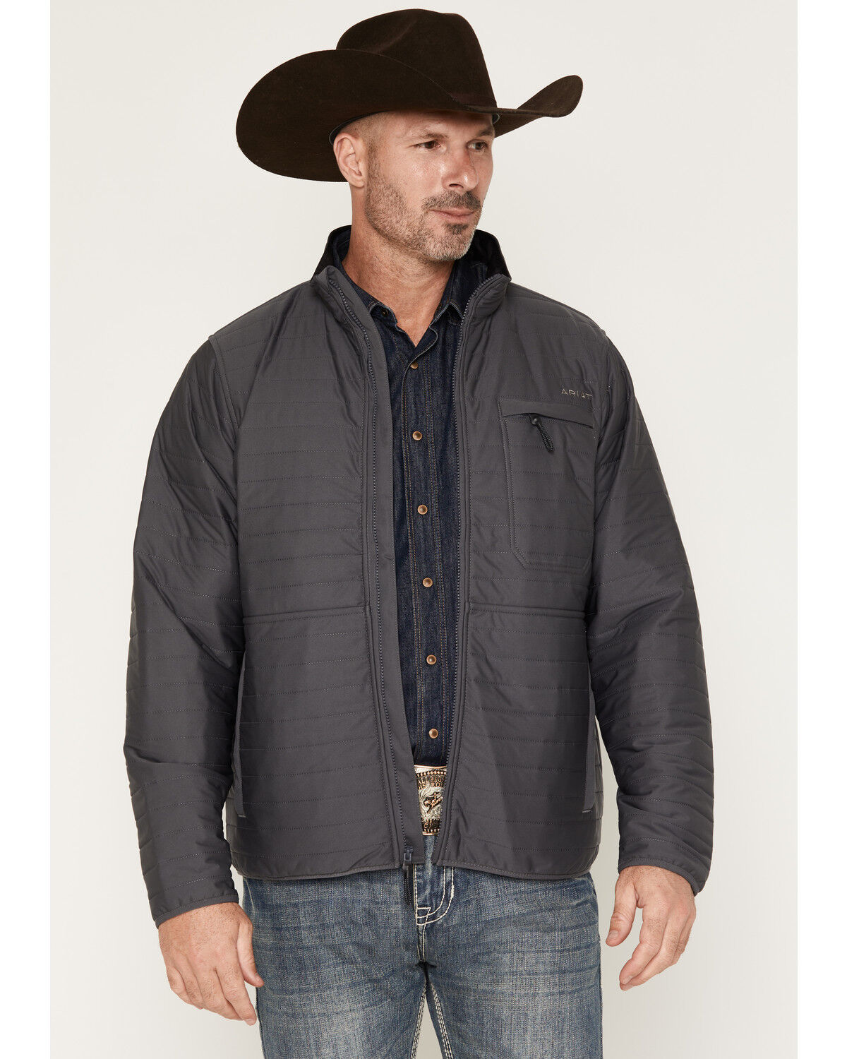 Image #1 - Ariat Men's Wylie Jacket, Dark Grey, hi-res