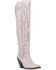 Image #1 - Dan Post Women's Loverfly Tall Western Boots - Snip Toe, White, hi-res