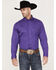 Image #1 - Roper Men's Solid Amarillo Collection Long Sleeve Button-Down Western Shirt, Purple, hi-res