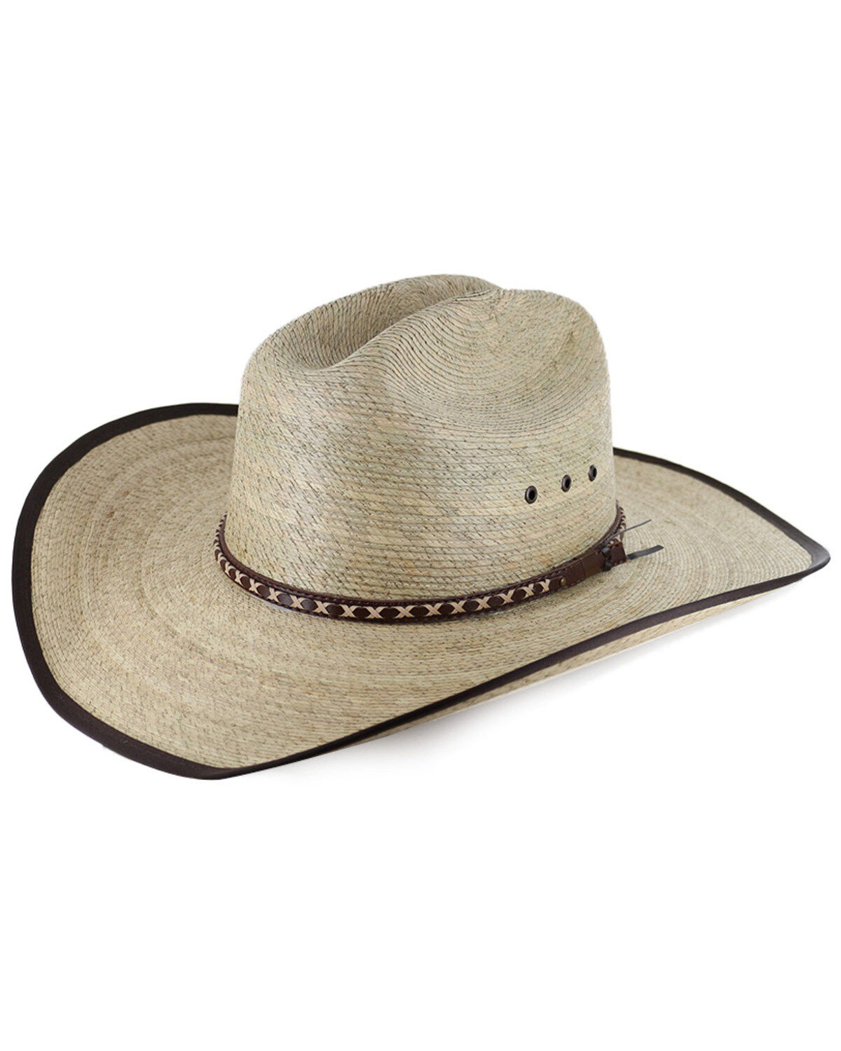 Image #1 - Cody James&reg; Men's Brown Trimmed Straw Hat, Natural, hi-res