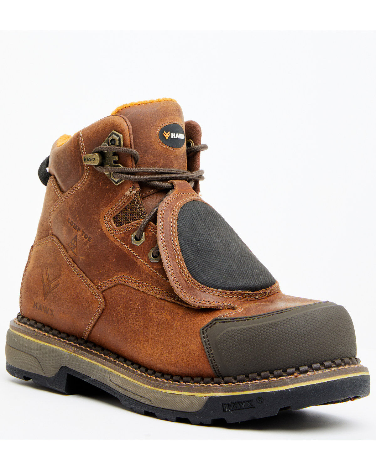 Image #1 - Hawx Men's Crew Chief External Met Guard Work Boots - Composite Toe, Brown, hi-res