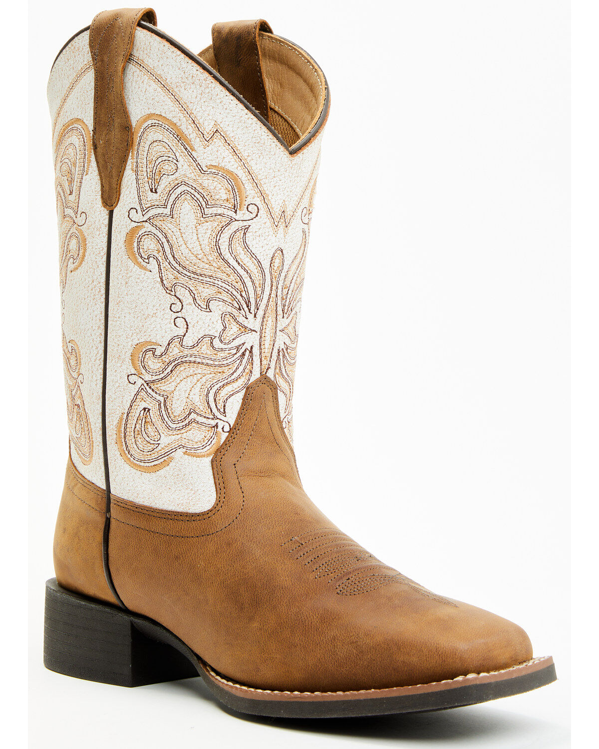 Image #1 - Shyanne Solstice&trade; Women's Flynn Western Boots - Broad Square Toe, Cream, hi-res