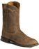 Image #1 - Justin Men's Stampede Roper Performance Western Boots - Round Toe, Bay Apache, hi-res