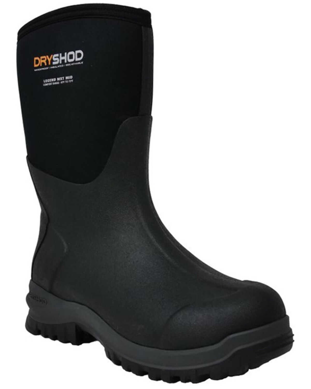 Image #1 - Dryshod Men's Legend MXT Rubber Boots - Soft Toe, Black, hi-res