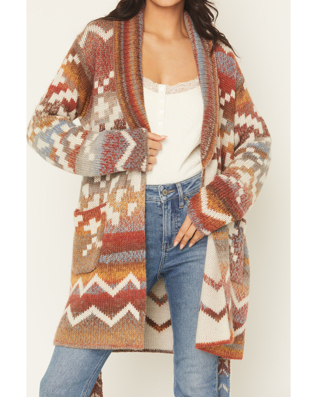 Image #4 - Idyllwind Women's Sugartree Cardigan, Cherry, hi-res