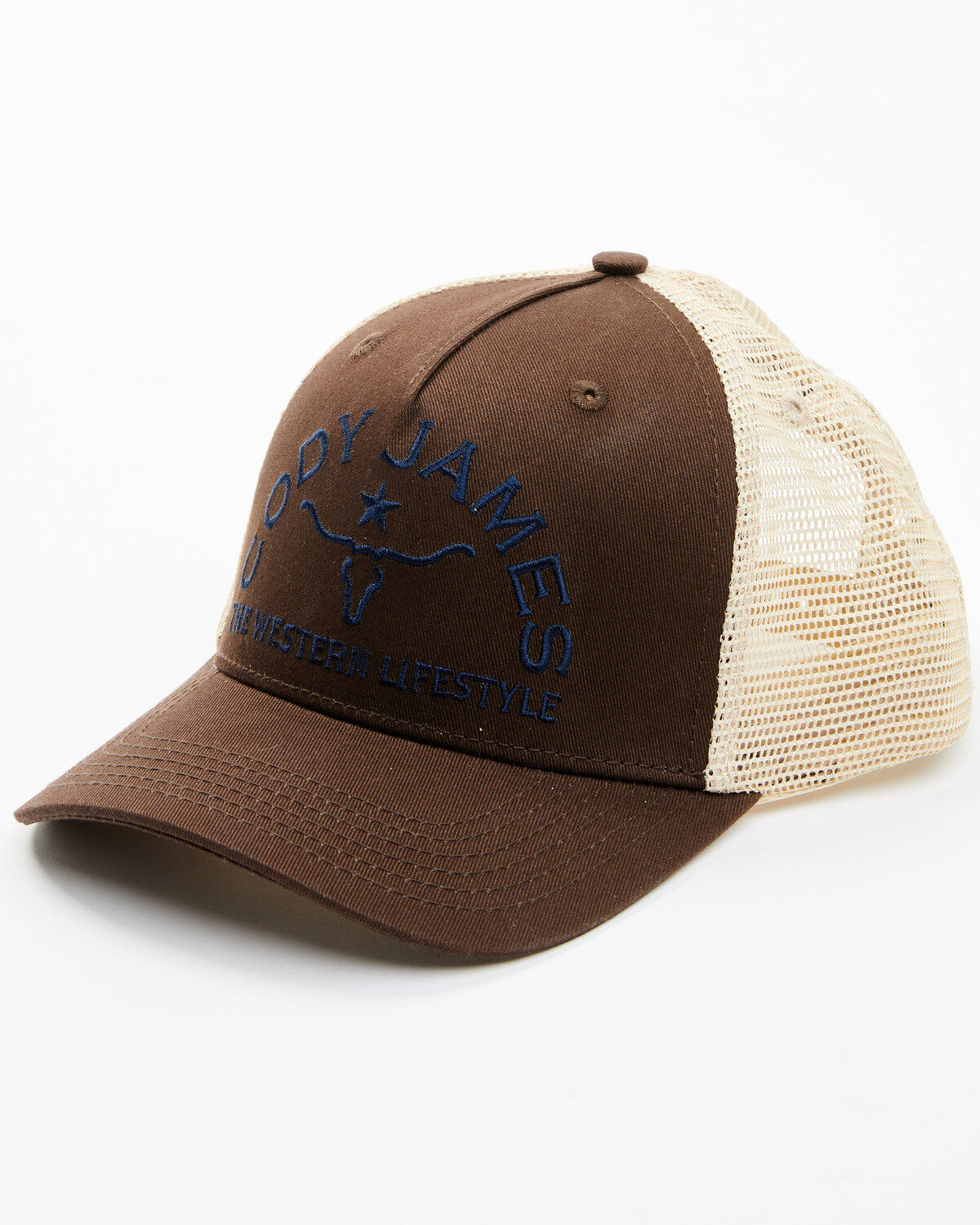 Image #1 - Cody James Men's Wade Long Horn Ball Cap, Chocolate, hi-res
