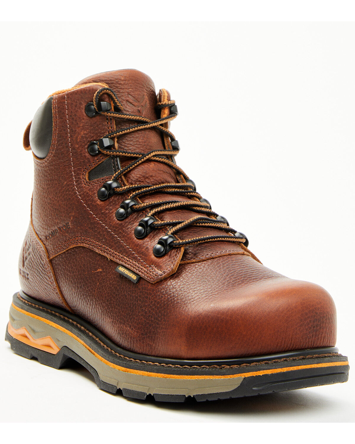 Image #1 - Hawx Men's 6" Enduro Metguard Work Boots - Composite Toe, Dark Brown, hi-res