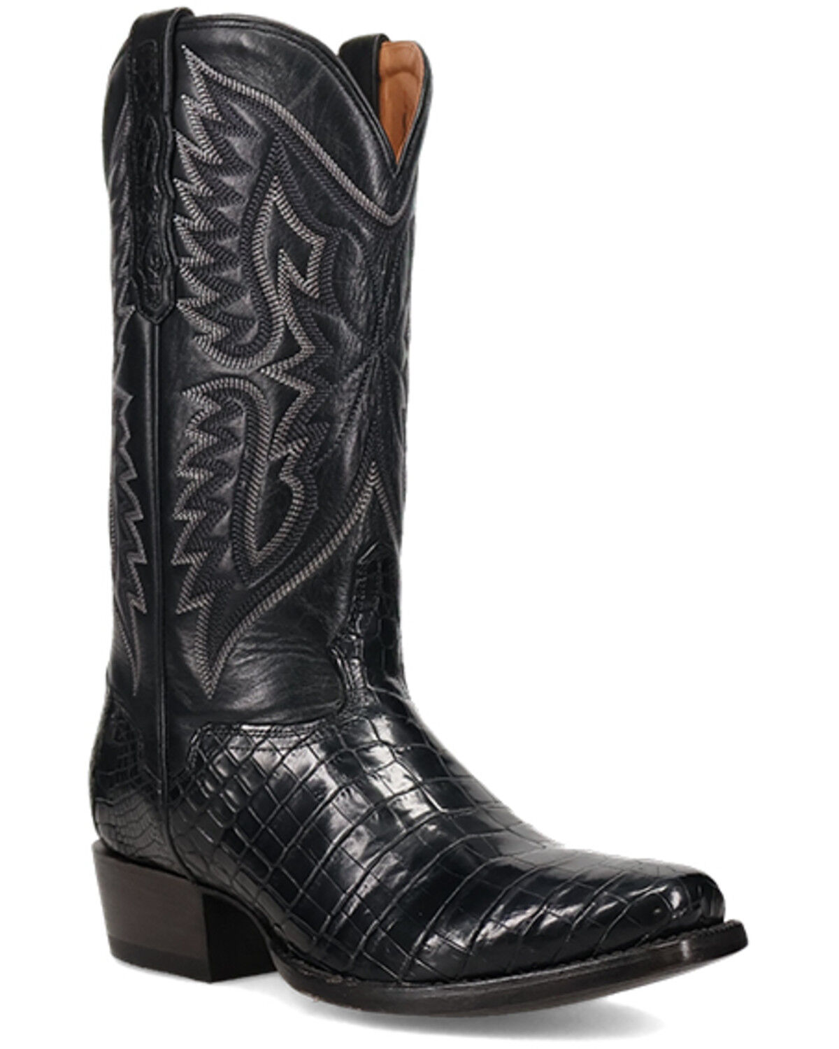 El Dorado Men's Nile Exotic Crocodile Western Boots - Square Toe, Black, hi-res