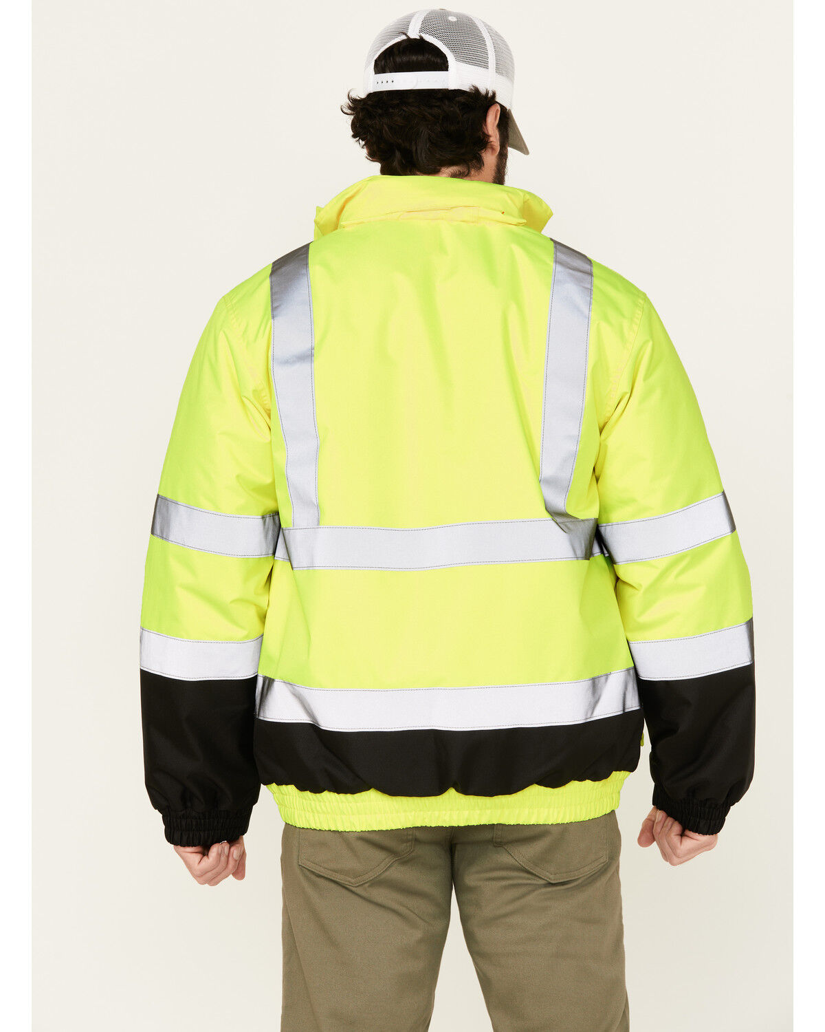 Image #4 - Hawx Men's Hi-Vis Bomber Jacket - Tall, Yellow, hi-res