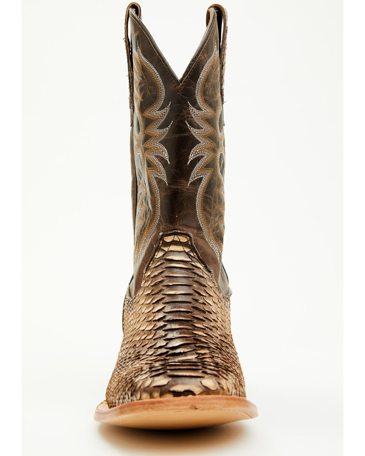 Image #4 - Cody James Men's Exotic Python Western Boots - Broad Square Toe, Dark Brown, hi-res
