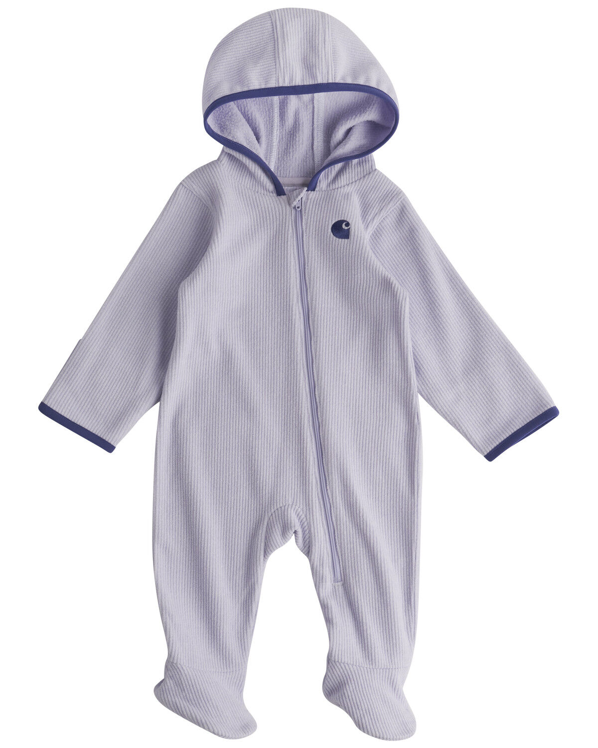 Image #1 - Carhartt Infant Girls' Solid Long Sleeve Hooded Onesie, Purple, hi-res