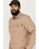 Image #2 - Hawx Men's All Out Woven Solid Long Sleeve Snap Work Shirt, Khaki, hi-res