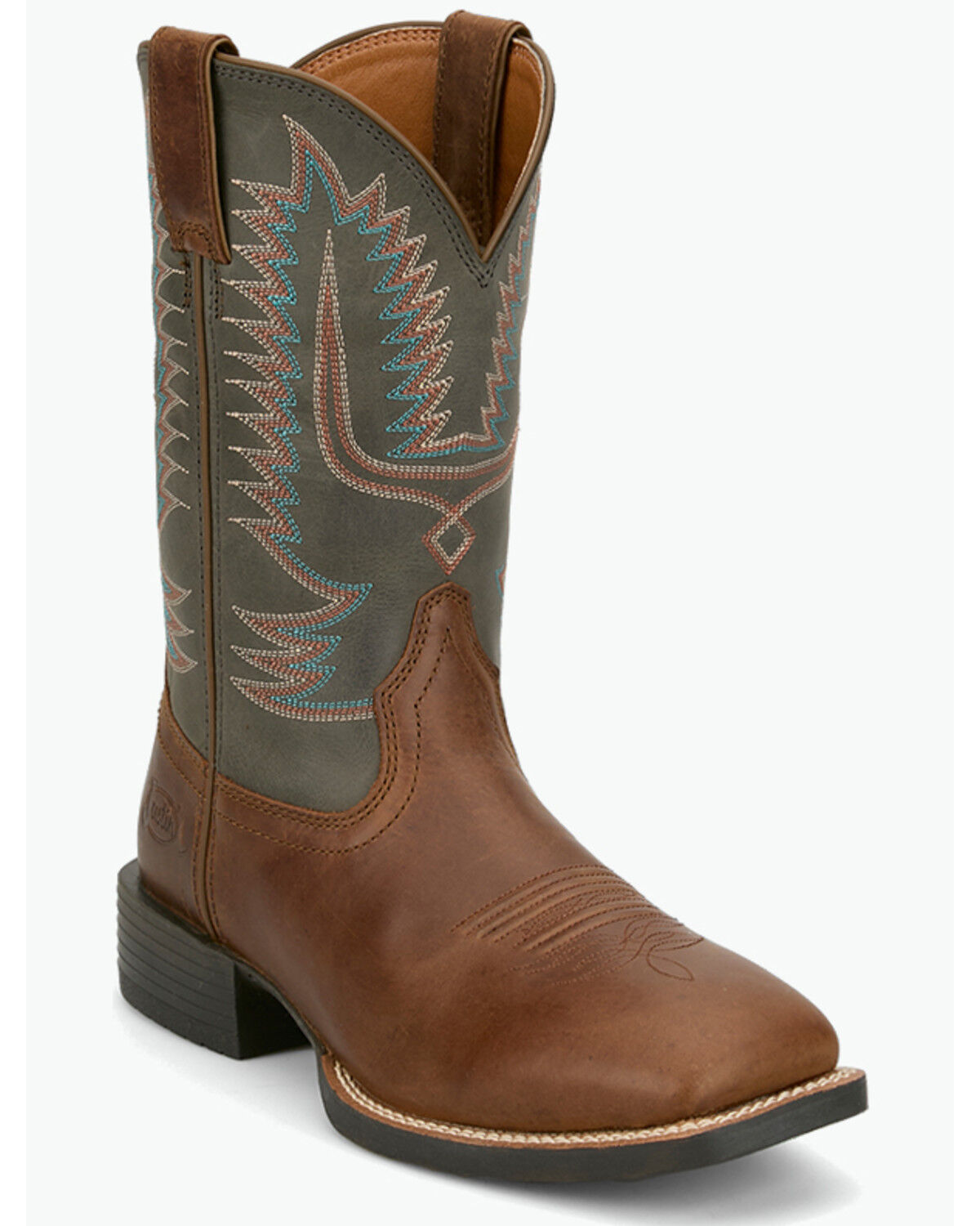 Image #1 - Justin Men's Stampede Gage Performance Western Boots - Broad Square Toe, Blue, hi-res