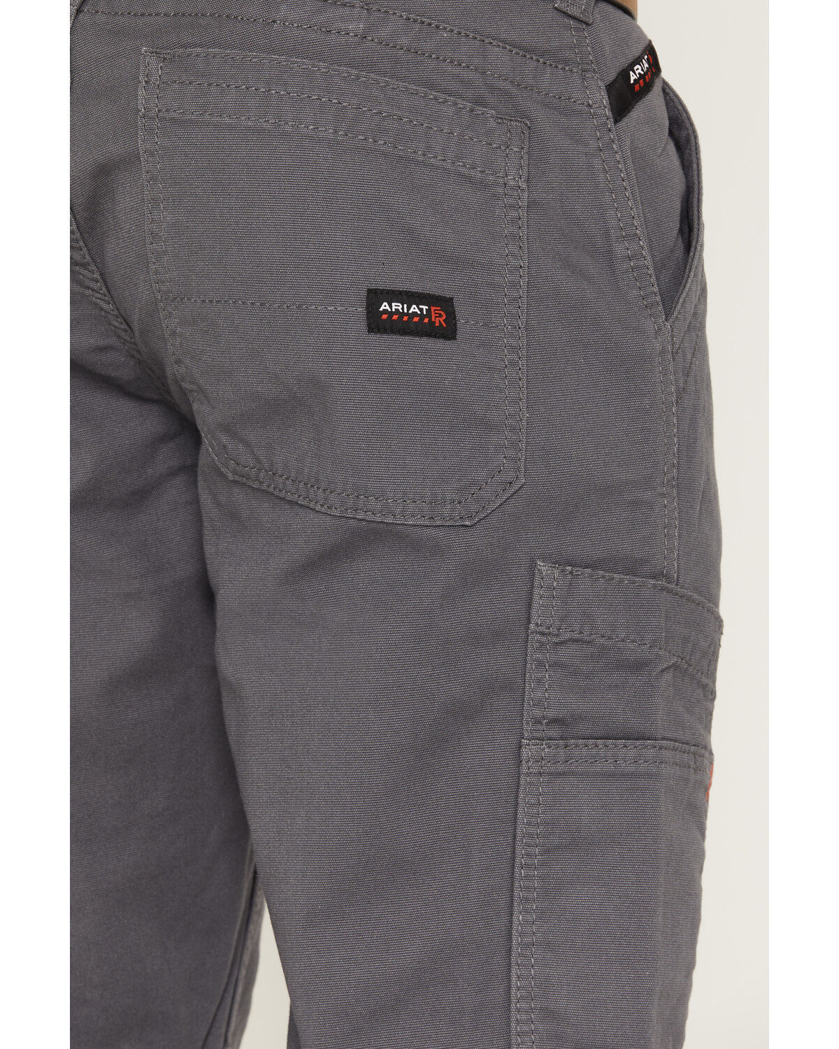 Image #4 - Ariat Men's Grey FR M5 Duralight Stretch Canvas Straight Work Pants - Big, Grey, hi-res