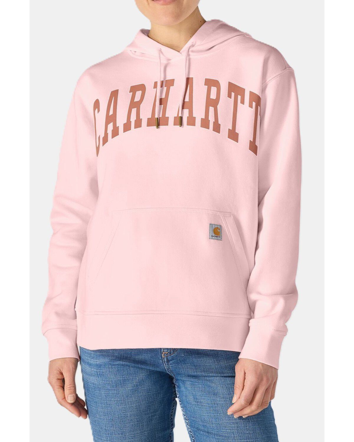 Image #1 - Carhartt Women's Marquette Varsity Graphic Hoodie, Rose, hi-res