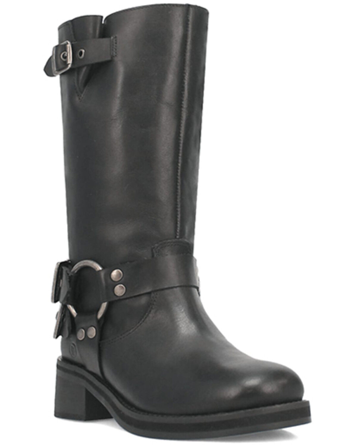 Image #1 - Dingo Women's Harlee Motorcycle Boots - Round Toe, Black, hi-res