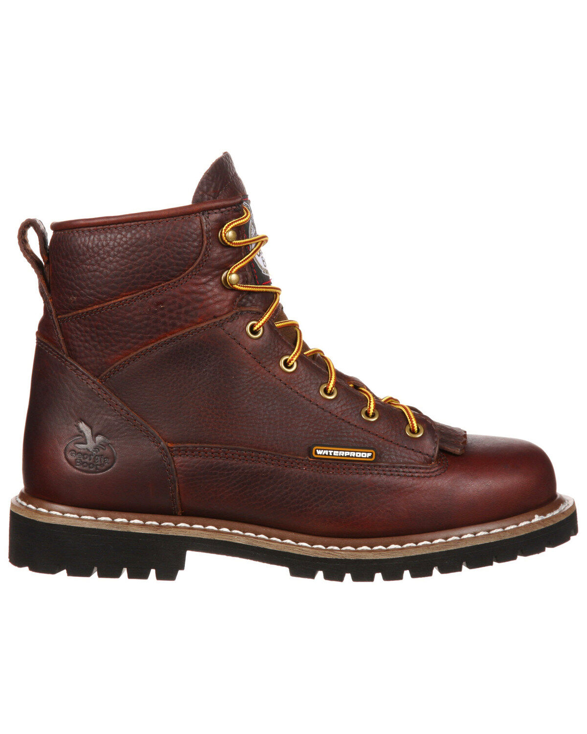 Image #2 - Georgia Boot Men's 6" Waterproof Lace-To-Toe Work Boots - Soft Toe, Brown, hi-res