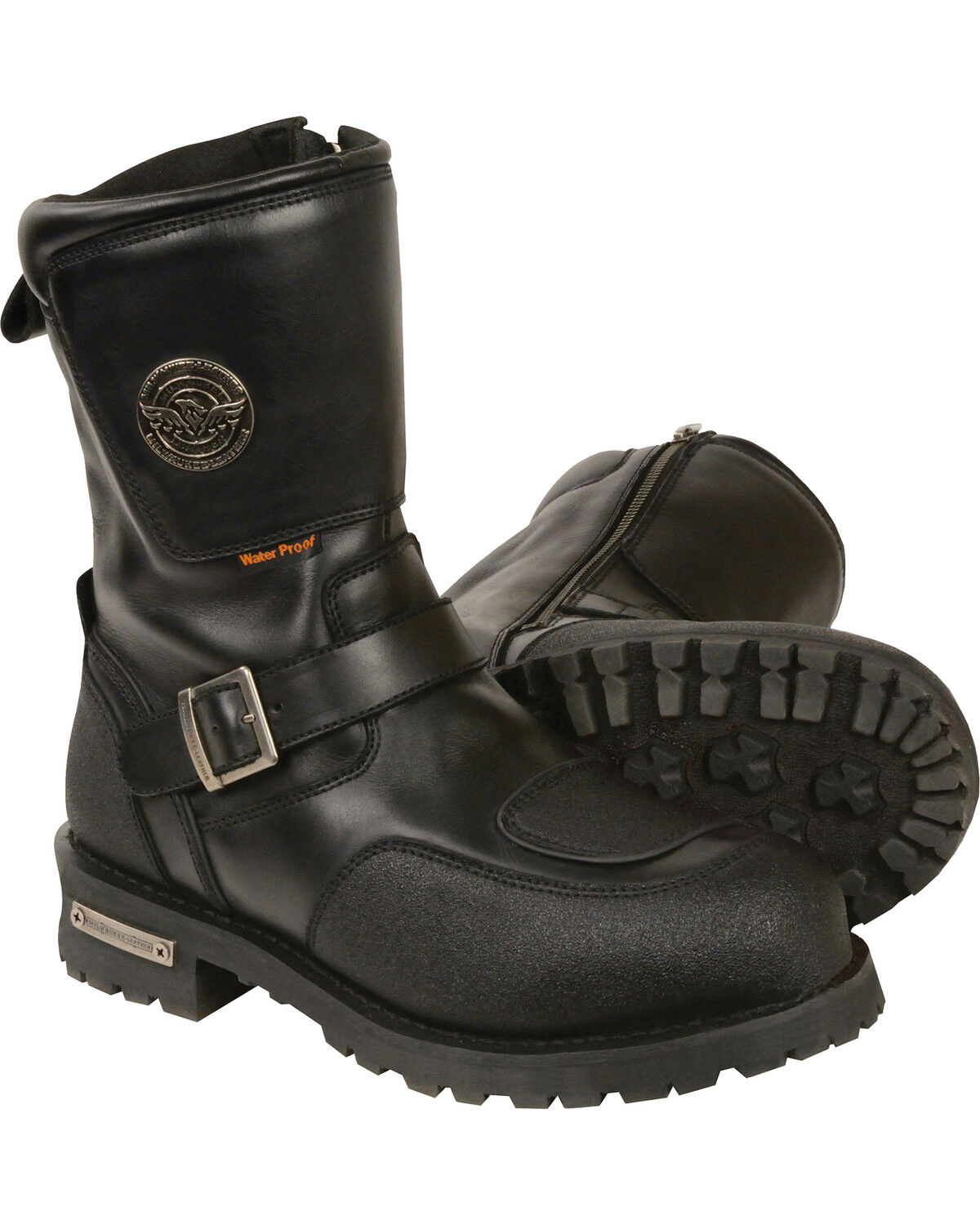 Image #1 - Milwaukee Leather Men's 9" Waterproof Gear Shirt Protection Boots - Round Toe, Black, hi-res