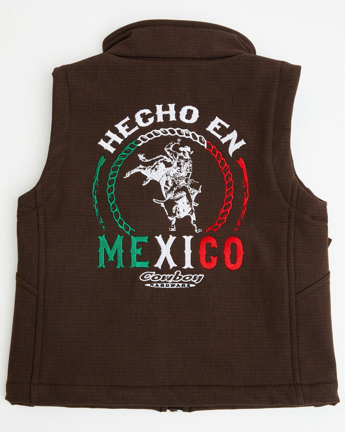 Image #3 - Cowboy Hardware Toddler Boys' Hecho en Mexico Softshell Vest, Brown, hi-res