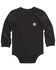 Image #1 - Carhartt Infant Boys' Logo Pocket Long Sleeve Onesie, Black, hi-res