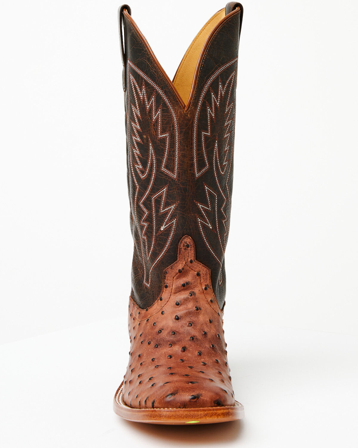 Image #4 - Horse Power Men's Boot Barn Exclusive Ostrich Print Tall Western Boots - Broad Square Toe, Cognac, hi-res