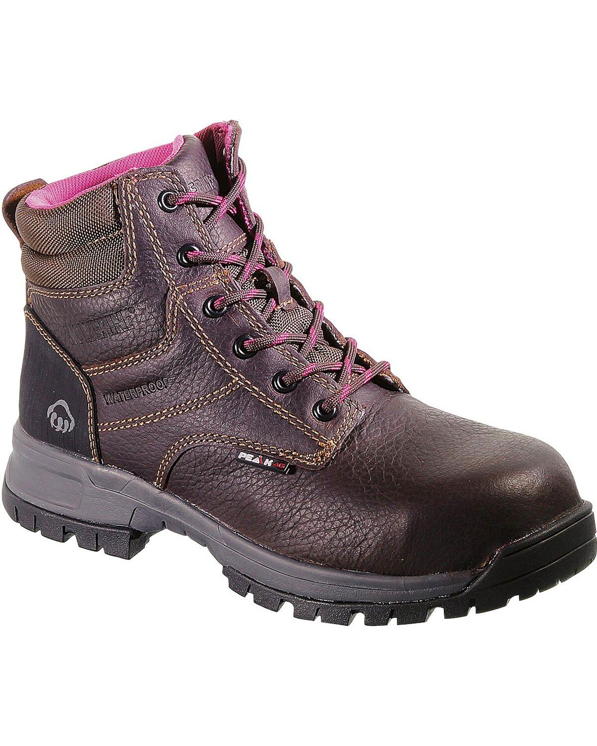 Image #1 - Wolverine Women's Piper Waterproof Composite Toe Work Boots, Brown, hi-res