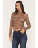 Image #1 - Panhandle Women's Boot Barn Exclusive Leo Leopard Print Long Sleeve Mesh Top, Brown, hi-res