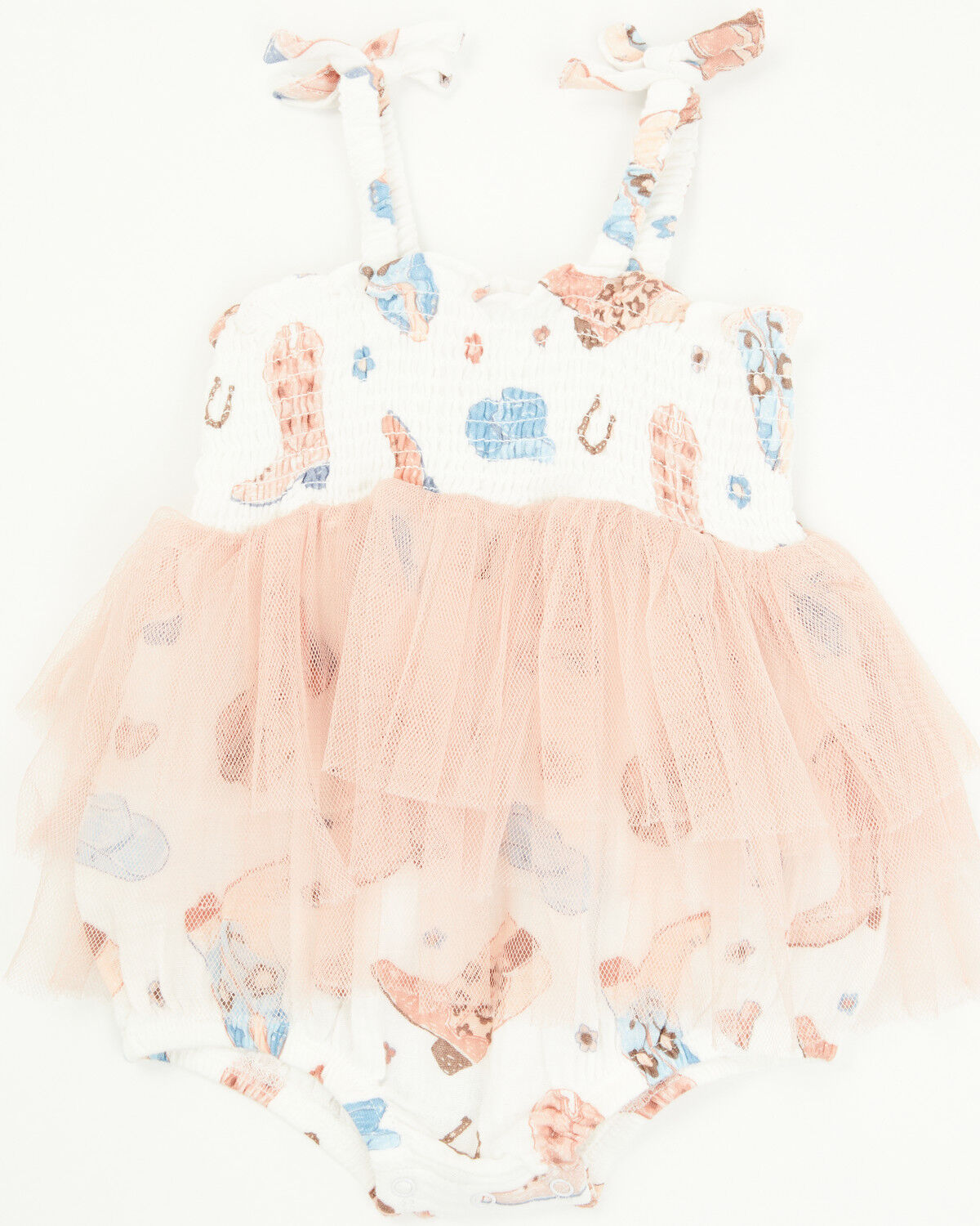 Image #1 - Angel Dear Infant Girls' Boot Barn Exclusive Boots Tutu Tank Onsie, White, hi-res