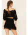 Image #4 - Revel Women's Cropped Off Shoulder Crochet Top, Black, hi-res