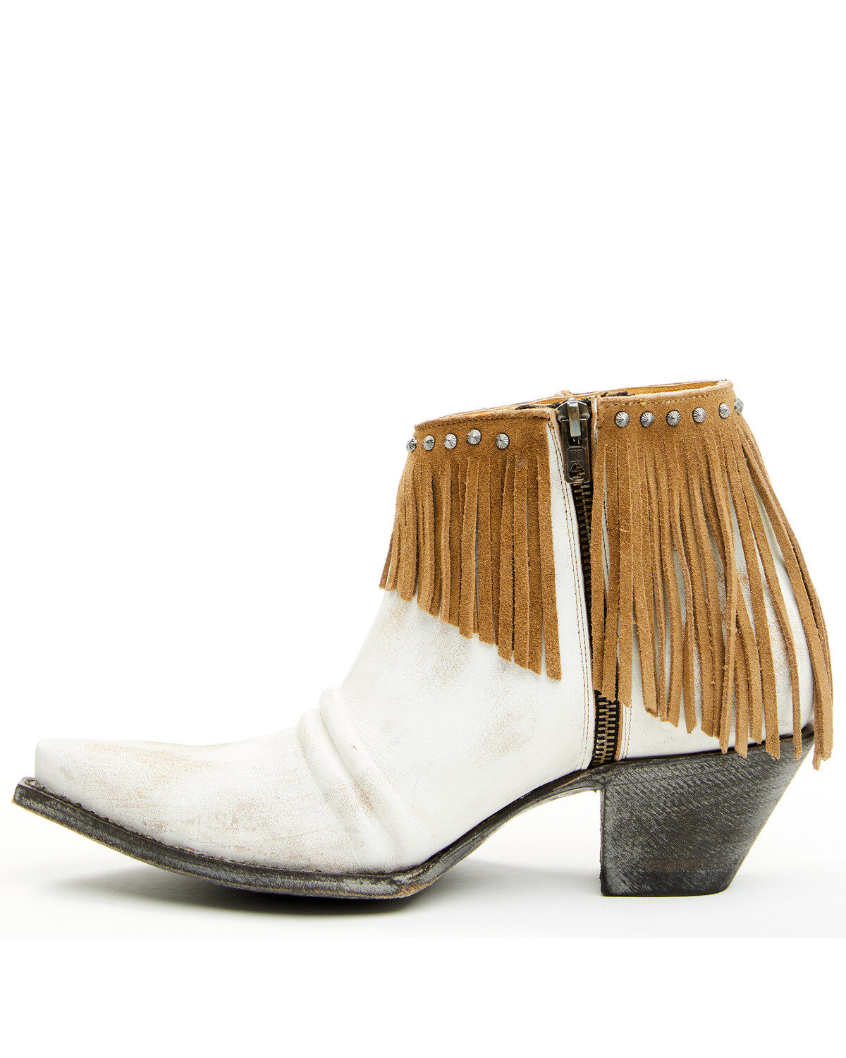 Image #3 - Yippee Ki Yay Women's Tess Western Booties - Snip Toe, Beige, hi-res