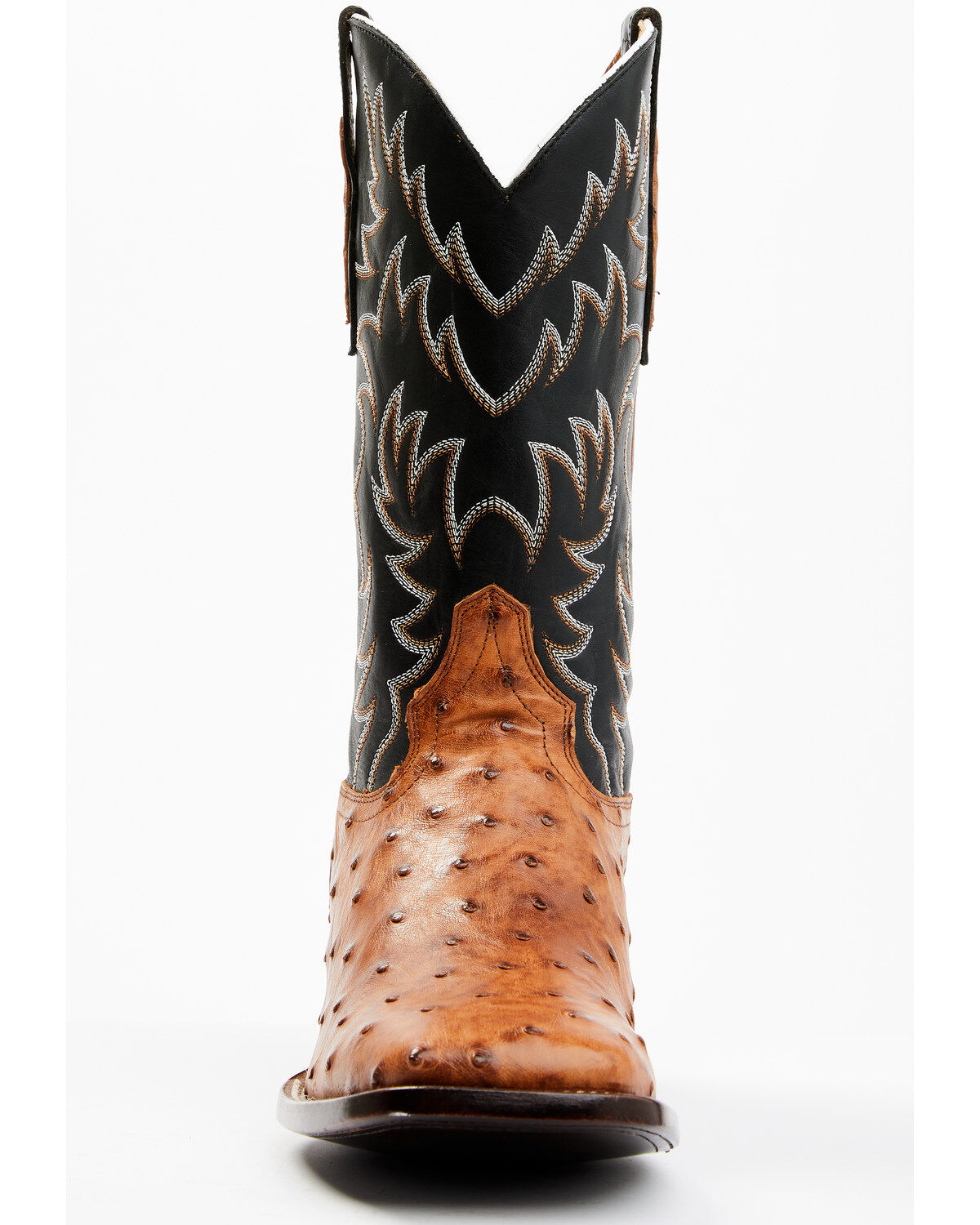 Image #4 - Cody James Men's Full Quill Cognac Ostrich Exotic Western Boots - Broad Square Toe, Black, hi-res