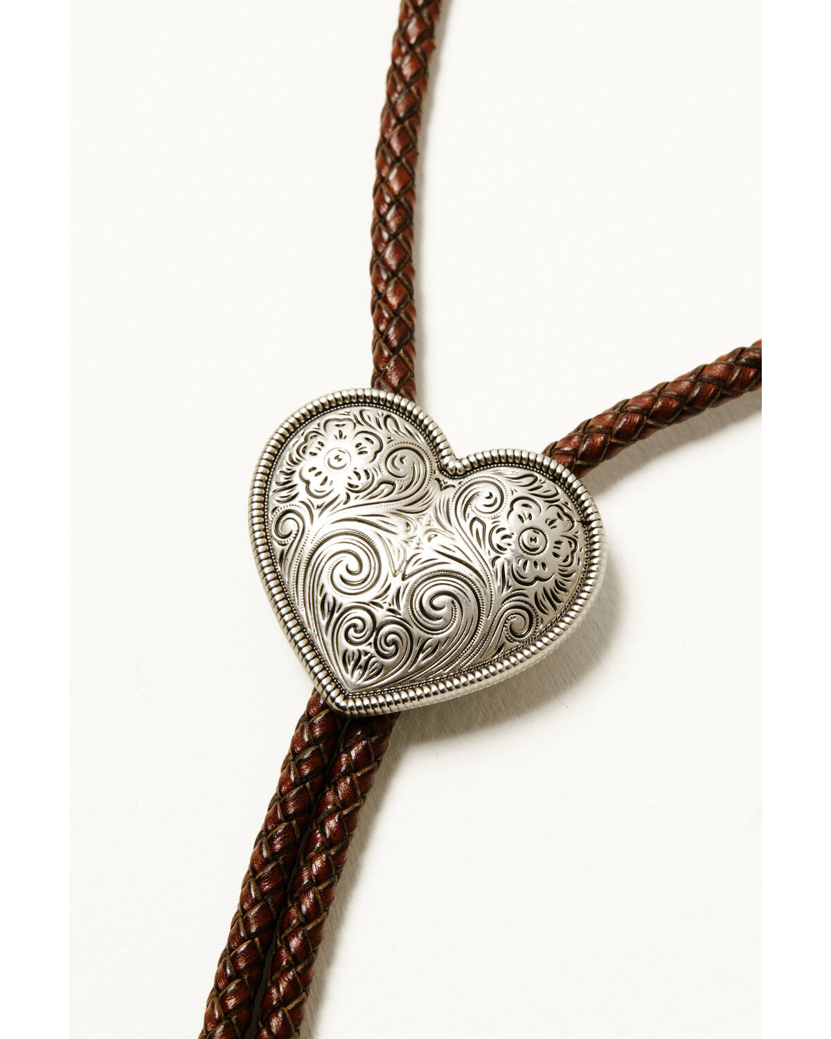 Image #2 - Shyanne Women's Strawberry Skies Braided Heart Bolo Tie, Brown, hi-res