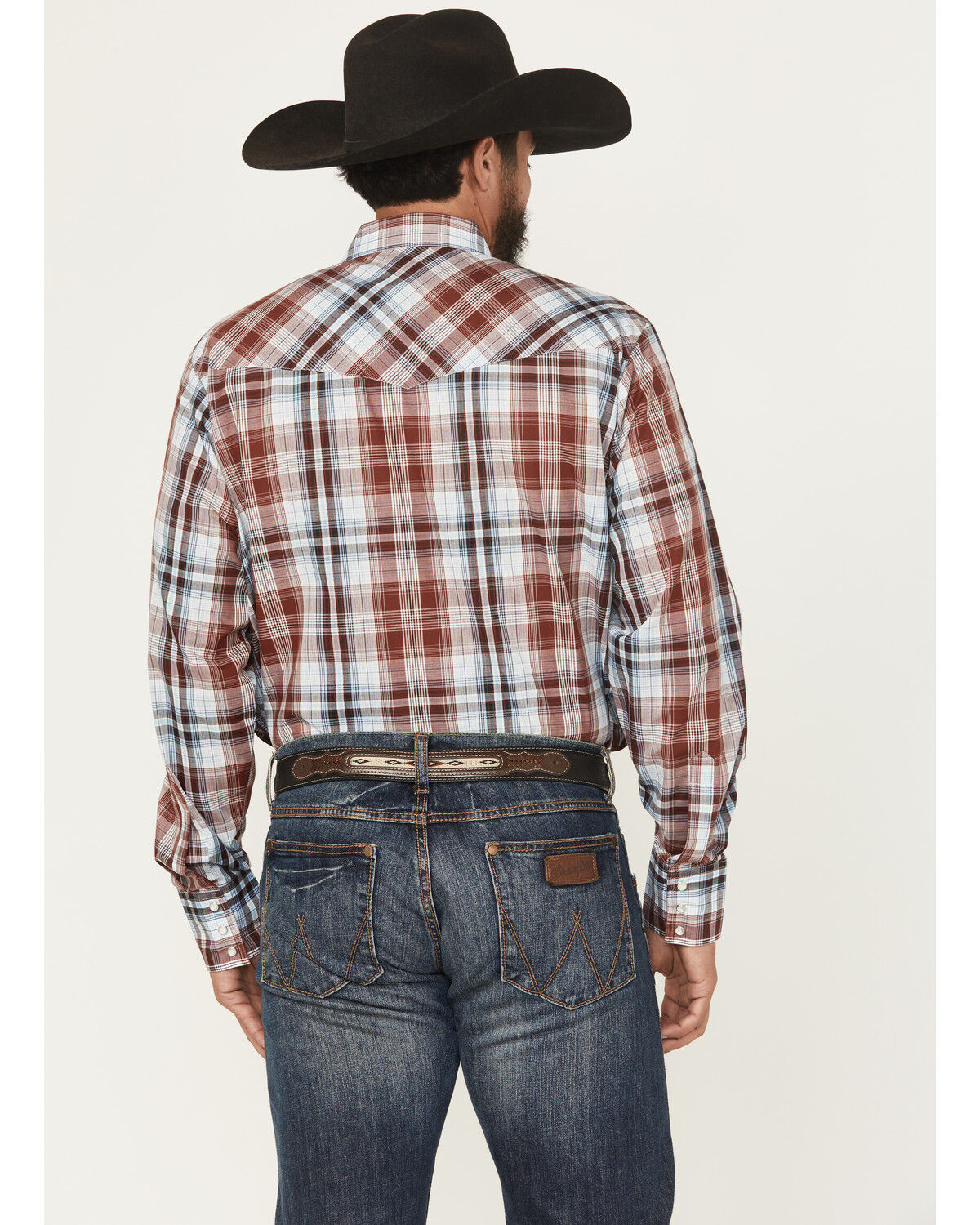 Image #4 - Ely Walker Men's Plaid Print Long Sleeve Pearl Snap Western Shirt - Big, , hi-res