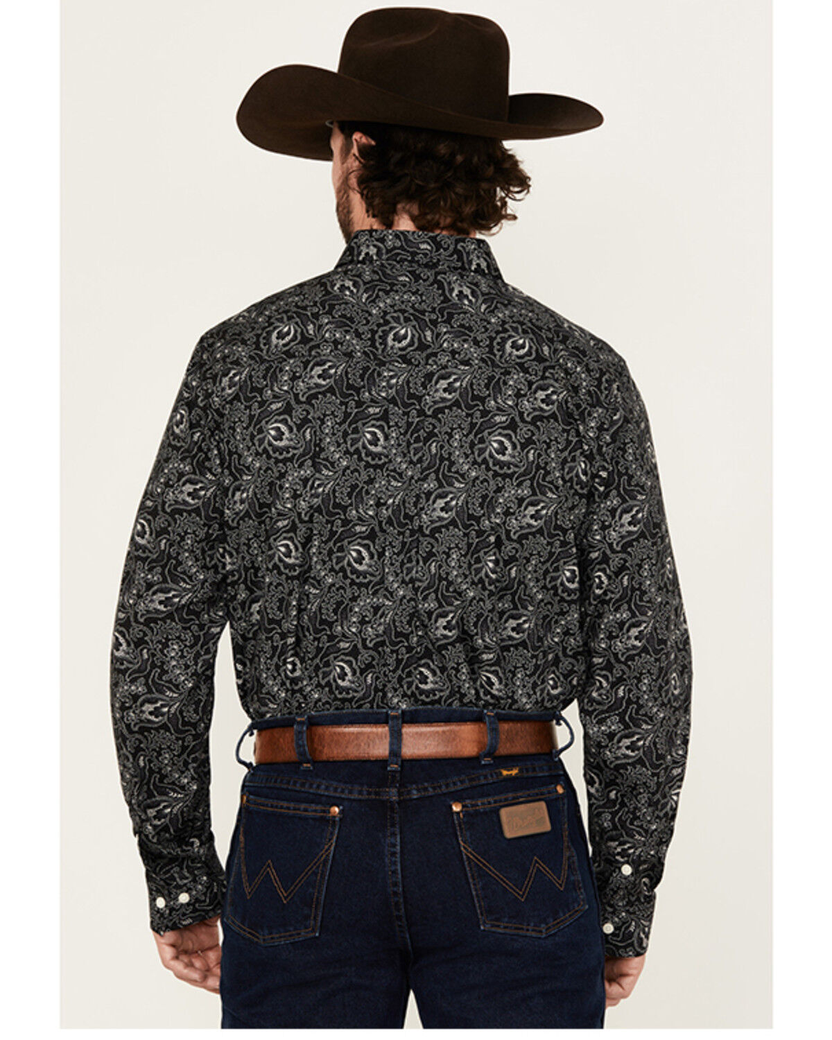 Image #4 - Cody James Men's Parker Paisley Print Long Sleeve Button-Down Stretch Western Shirt - Big, Black, hi-res
