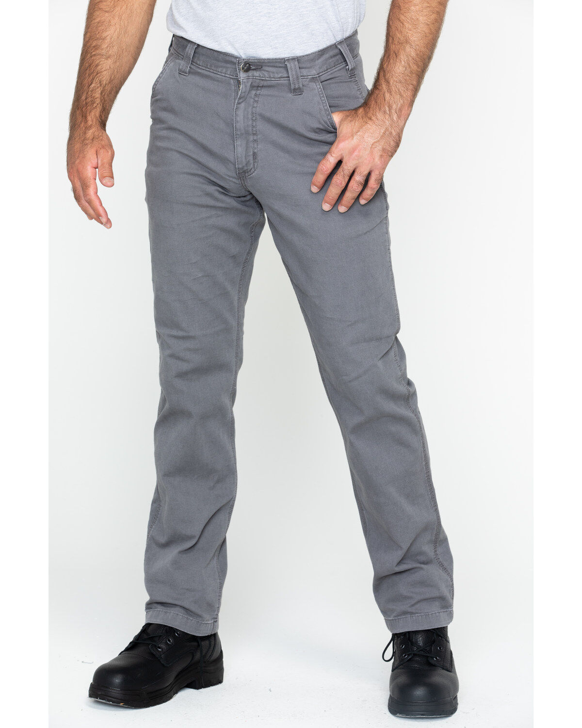 Carhartt Men's Rugged Flex&reg; Rigby Dungaree Stretch Work Pants, Grey, hi-res