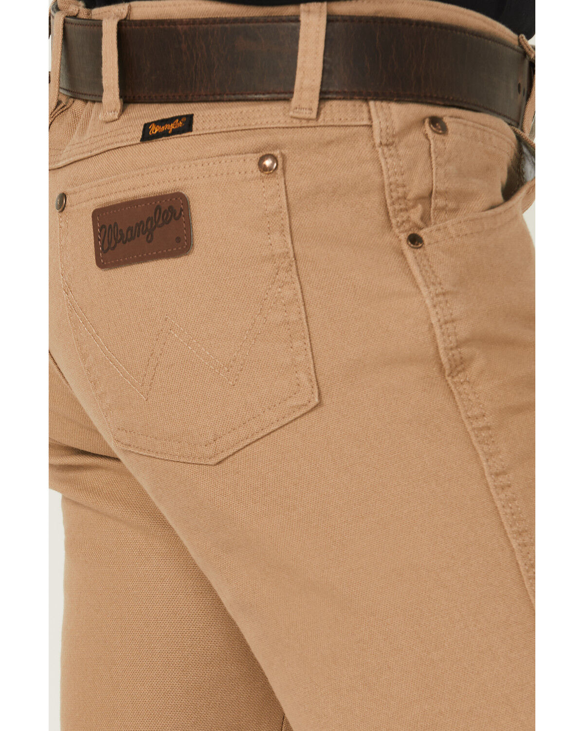 Image #4 - Wrangler Men's Tough Comfort Performance Slim Straight Canvas Jeans - Tall, Wheat, hi-res