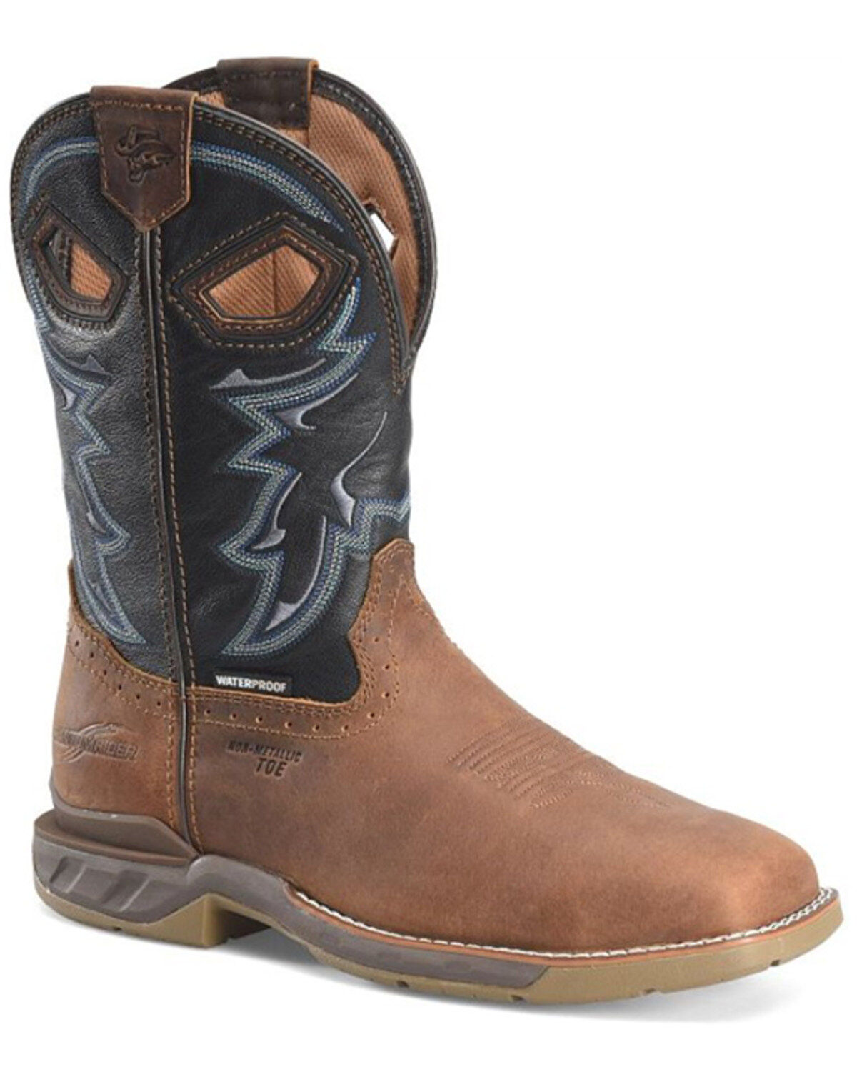 Image #1 - Double H Men's Geddy Waterproof Western Work Boots - Composite Toe, Brown, hi-res